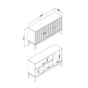 Ver imagem 4 de Aparador 3 Portas 134,7x77x38,5 cm Marrom/Mel