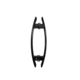 Puxador duplo curvo 30x20cm para porta de vidro e portão - Preto - 2