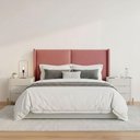 Ver imagem 1 de Cabeceira Queen Estofada 176cm com 2 Mesas de Cabeceira 100% Mdf Cor:veludo Slim Rose e Luna com