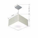 Ver imagem 2 de Lustre Pendente Quadrado Md-4020 Cúpula em Tecido 21/35x35cm Rustico Cinza - Bivolt