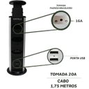 Ver imagem 5 de Torre de Tomada 3 Tomadas e Usb Multiplug Retratil Hafele