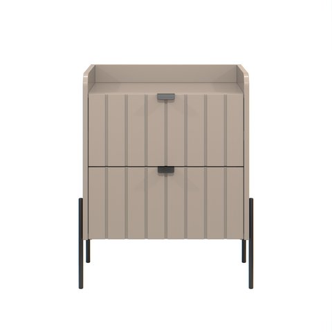 Mesa de Cabeceira Lateral Conect Quarto Moriah 45cm Pés em Ferro Estilo Moderno Preto