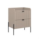 Ver imagem 4 de Mesa de Cabeceira Lateral Conect Quarto Moriah 45cm Pés em Ferro Estilo Moderno Preto