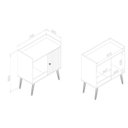 Ver imagem 3 de Aparador 1 Porta 700x800x360 mm Bege/Mel/Off White