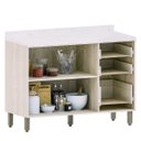 Ver imagem 3 de Balcão para Cozinha 120 Cm 2 Portas 3 Gavetas Atenas Cinza Cristal