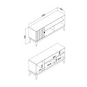 Ver imagem 3 de Rack 136cm Pés em Madeira Maciça 1 Porta Linha Riscado 36x63x136 cm Bege