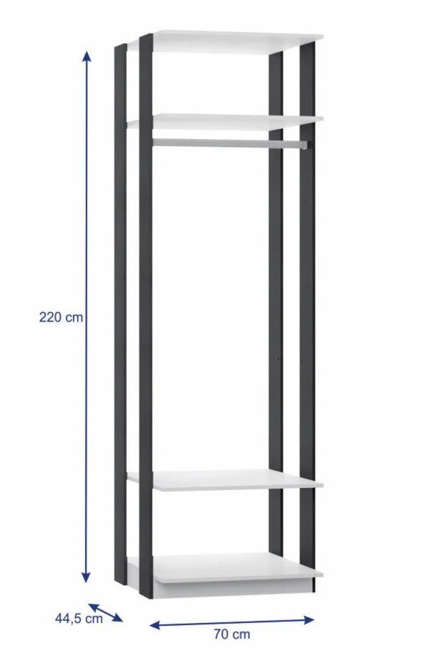 Estante Cabideiro Para Roupas Longas Linha Clothes - Be Mobiliário Branco - 5