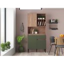 Ver imagem 1 de Armário Kit Cozinha com 3 Portas, 1 Gaveta AC4310 Bege/Carvalho Oak/Arbo