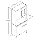 Ver imagem 4 de Armário Kit Cozinha com 3 Portas, 1 Gaveta AC4310 Bege/Carvalho Oak/Arbo