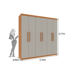 Guarda Roupa Lagos 6 Portas e 4 Gavetas Tcil Cinamomo Off - 3