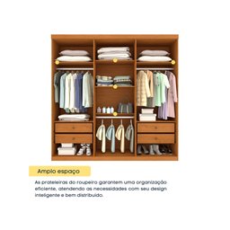 Guarda Roupa Lagos 6 Portas e 4 Gavetas Tcil Cinamomo Off - 5