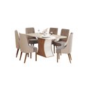 Ver imagem 1 de Mesa Jantar Luiza 160 6 Cadeiras Ivy Bege - Henn