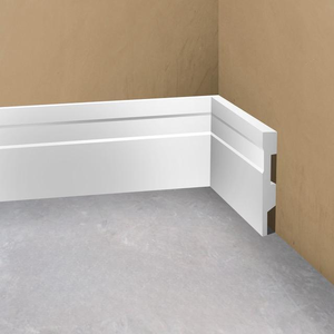 Rodapé Poliestireno 10cm Frisado Branco 2m Rm Decor
