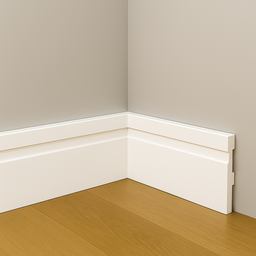 Rodapé Poliestireno 10cm Frisado Branco 2m Rm Decor - 2