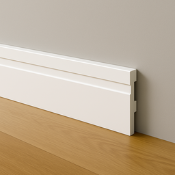 Rodapé Poliestireno 10cm Frisado Branco 2m Rm Decor - 1