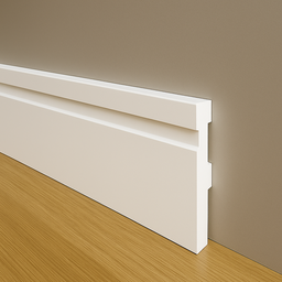 Rodapé Poliestireno 10cm Frisado Branco 2m Rm Decor - 3