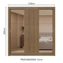 Ver imagem 4 de Guarda-roupa Casal 3 Portas de Correr com Espelhos 2 Gavetas Rustic Sublime Madesa