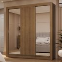 Ver imagem 1 de Guarda-roupa Casal 3 Portas de Correr com Espelhos 2 Gavetas Rustic Sublime Madesa
