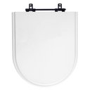 Ver imagem 1 de Tampa de Vaso Poliéster Carrara Branco com Ferragem Preta