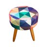 Puff Redondo Estampado para Sala e Quarto Suede Triângulo - Lh Decor Los Hermanos Decor Puff Redondo - 3