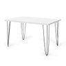 Conjunto Mesa de Jantar Hairpin 130x80 Branca com 6 Cadeiras Eiffel Botonê - Turquesa - 2