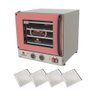 Kit - Forno Turbo Elétrico Fast Oven Prp-004 127v Rosa + 4 Assadeiras Perfuradas - Progás 127v - 1