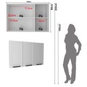 Ver imagem 6 de Armário Aéreo 3 Portas Americana Almofada 70cm TM1310 MDF Grazi Branco