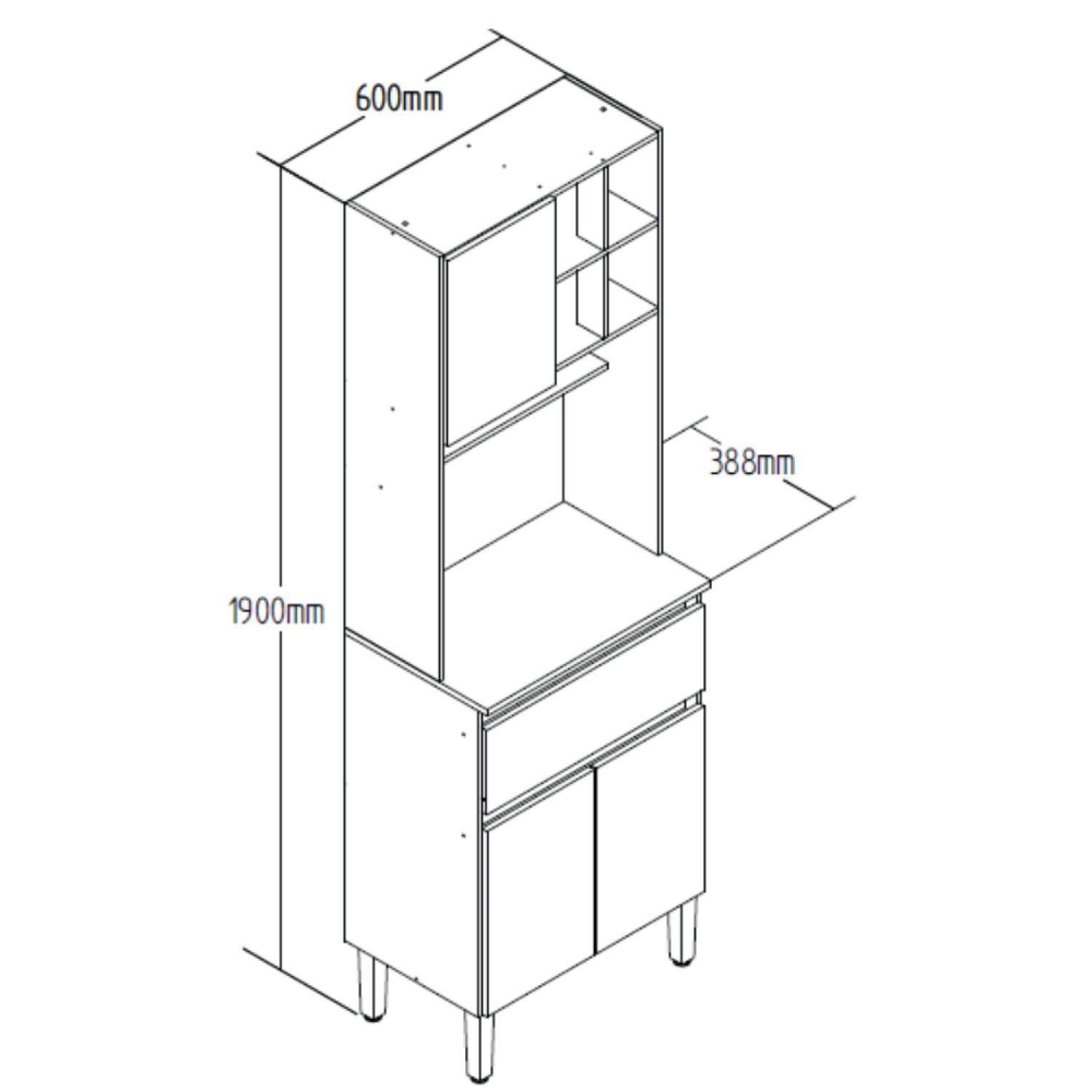 Armário Kit Cozinha com 3 Portas, 1 Gaveta Ac4311 - 4