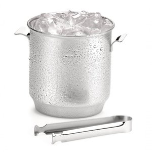 Balde de Gelo Inox 1,3 L com Pinça Bar Drinks Bebidas Festa