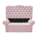 Ver imagem 1 de Cabeceira e Recamier Agnes para Cama Box Casal 140cm:rosa Bebê