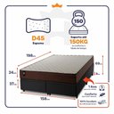 Ver imagem 2 de Conjunto Box Baú Queen Atlanta Preto 158x198x69 Espuma D45