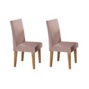 Ver imagem 1 de Kit com 2 Cadeiras para Sala de Jantar MDP/MDF Wallace Rosa/Veludo