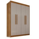 Ver imagem 2 de Guarda-Roupa 4 Portas 3 Gavetas 100% MDF Veneza Off White/Cinamomo