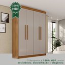 Ver imagem 7 de Guarda-Roupa 4 Portas 3 Gavetas 100% MDF Veneza Off White/Cinamomo