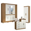 Ver imagem 1 de Guarda Roupa Casal Nápole 2045149 e Armário Multiuso 2000191 e Cômoda Londres Atacama Off White - Ar