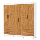 Ver imagem 3 de Guarda-roupa Casal Genova 6 Portas 4 Gavetas 22110 Branco/cinamomo - Carioca Móveis