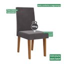 Ver imagem 5 de Kit com 2 Cadeiras para Sala de Jantar MDF/MDP Wallace Cinza/Veludo Grafite