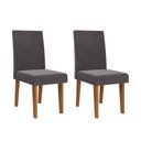 Ver imagem 1 de Kit com 2 Cadeiras para Sala de Jantar MDF/MDP Wallace Cinza/Veludo Grafite