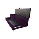 Ver imagem 1 de Recamier Puff Baú Sapateira com Gaveta 1,38cm para Cama Box Padrão - Roxo