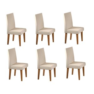 Kit com 6 Cadeiras para Sala de Jantar Mdp/mdf Wallace
