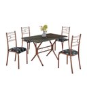 Ver imagem 2 de Conjunto Sala de Jantar Mesa Retangular 100x60cm Tampo Pedra Ardósia Indiana 4 Cadeiras Paraty