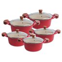 Ver imagem 1 de Jogo de Panela Vermelha Marmorizada Javali Am 16 a 24cm