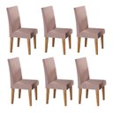 Ver imagem 1 de Kit com 6 Cadeiras para Sala de Jantar MDP/MDF Wallace Rosa/Veludo