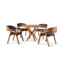 Ver imagem 3 de Conjunto de Mesa Redonda 108cm com 4 Cadeiras Gaia Preto/Freijó
