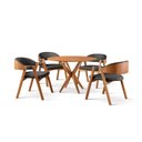 Ver imagem 3 de Conjunto de Mesa Redonda 108cm com 4 Cadeiras Gaia Preto/Freijó