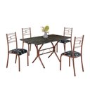 Ver imagem 2 de Conjunto Sala de Jantar Mesa Retangular 120x75cm Tampo Pedra Ardósia Indiana 4 Cadeiras Paraty Marrom/Preto Floral