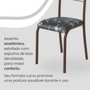 Ver imagem 6 de Conjunto Sala de Jantar Mesa Retangular 120x75cm Tampo Pedra Ardósia Indiana 4 Cadeiras Paraty Marrom/Preto Floral