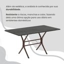 Ver mais imagens de Conjunto Sala de Jantar Mesa Retangular 140x75cm Tampo Pedra Ardósia Indiana 6 Cadeiras Paraty Marrom/Preto Floral