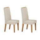 Ver imagem 1 de Kit com 2 Cadeiras para Sala de Jantar MDP/MDF Dyniz Bege/Veludo Pastel