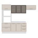 Ver imagem 2 de Cozinha Compacta Amara 8 Portas 4 Gavetas com Vidro Creme/branco - Politorno
